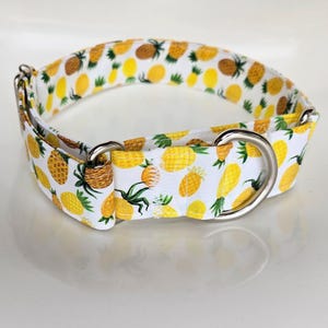 Pineapple Martingale Collar, Martingale dog collar, summer Martingale dog collar, pineapple dog collar, pineapples dog collar