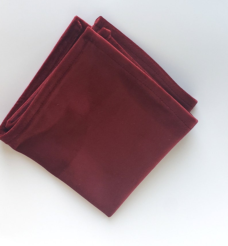 Velvet Pocket Square, choose your color, velvet handkerchief, burgundy pocket square, men's pocket square, child's pocket square, velvet Burgundy