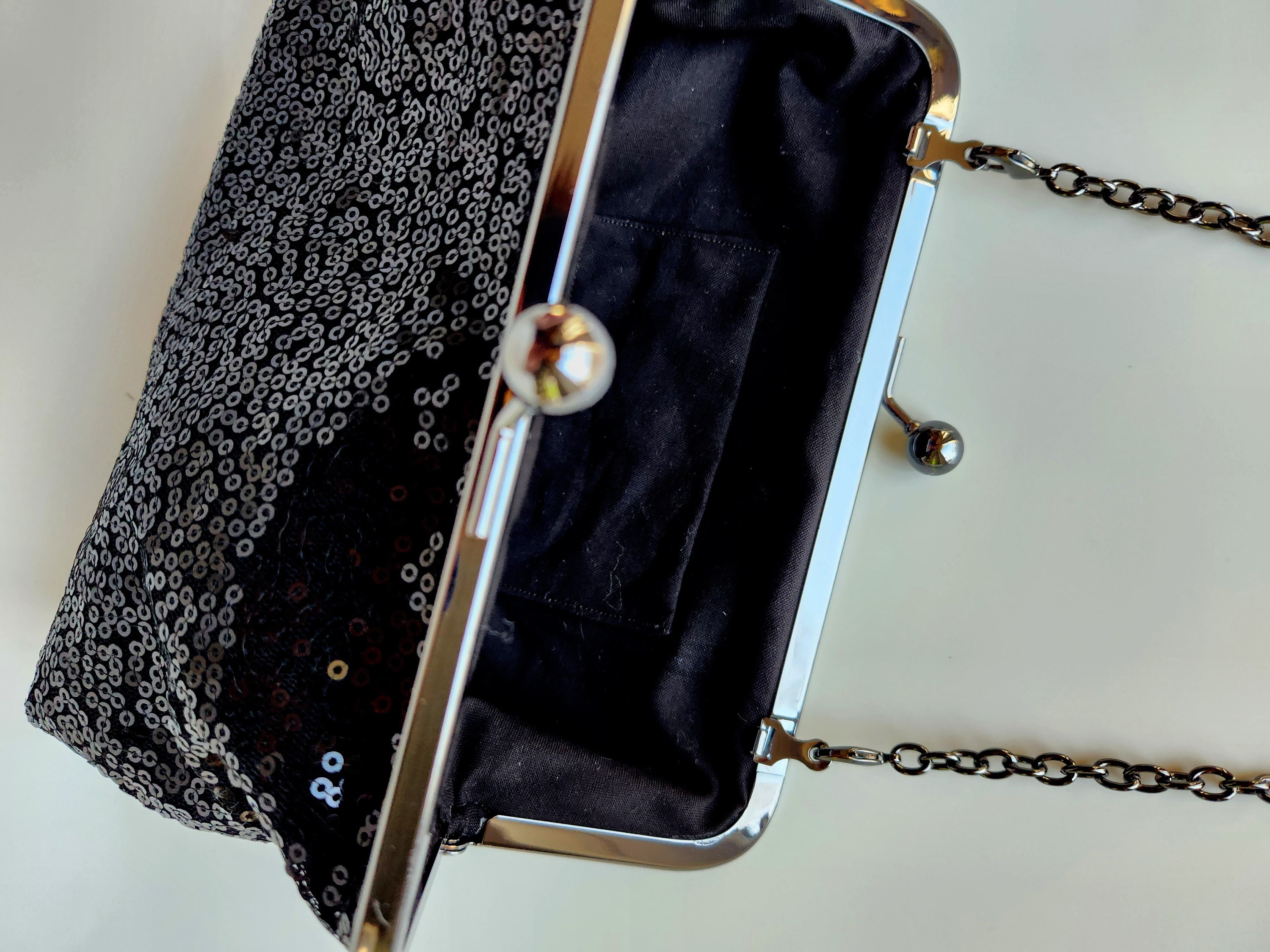 Loeffler Randall | Bailey Sequin Pleated Clutch, Black Chic and Unique Black Clutch with Sequin Accent main image 1