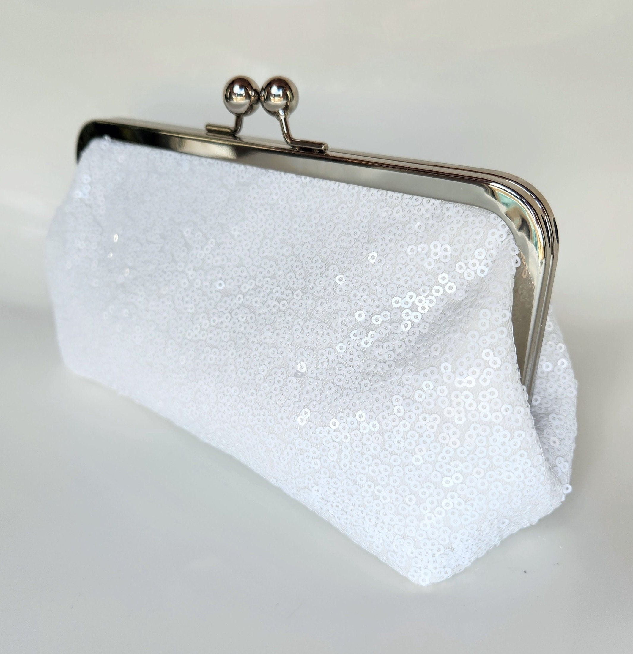 Foldover Clutch wMagnet - Gunmetal Glittery Metallic – Kim White Bags/Belts