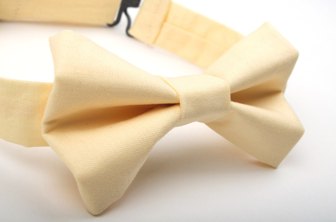 Yellow Bow Tie, Light Yellow Bow Tie, Pastel Yellow Bow Tie, Butter Bow Tie, Custard Bow Tie