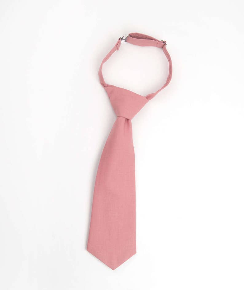 Rose Pink necktie, rose gold tie, boys rose tie, toddler tie, baby tie, rose boys tie, ring bearer outfit, rose ring bearer tie, rose gold image 5