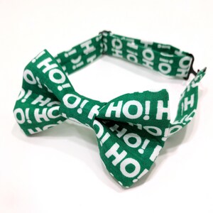 Green Santa Bow tie, Ho Ho Ho bow tie, green christmas bow tie, santa bow tie, christmas bow tie, little boy&#39;s bow tie, holiday bow tie