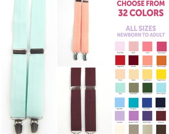 Suspenders, cualquier color sólido, tirantes de hombre, tirantes de niños, tirantes de niño, tirantes adultos, tirantes de bebé, tirantes de niños pequeños