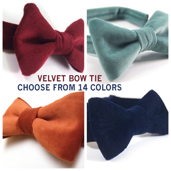 Velvet Bow tie, Velvet bow tie, navy velvet bow tie, burgundy velvet bow tie, green velvet, velvet accessories, boy's bow tie, men's bow tie