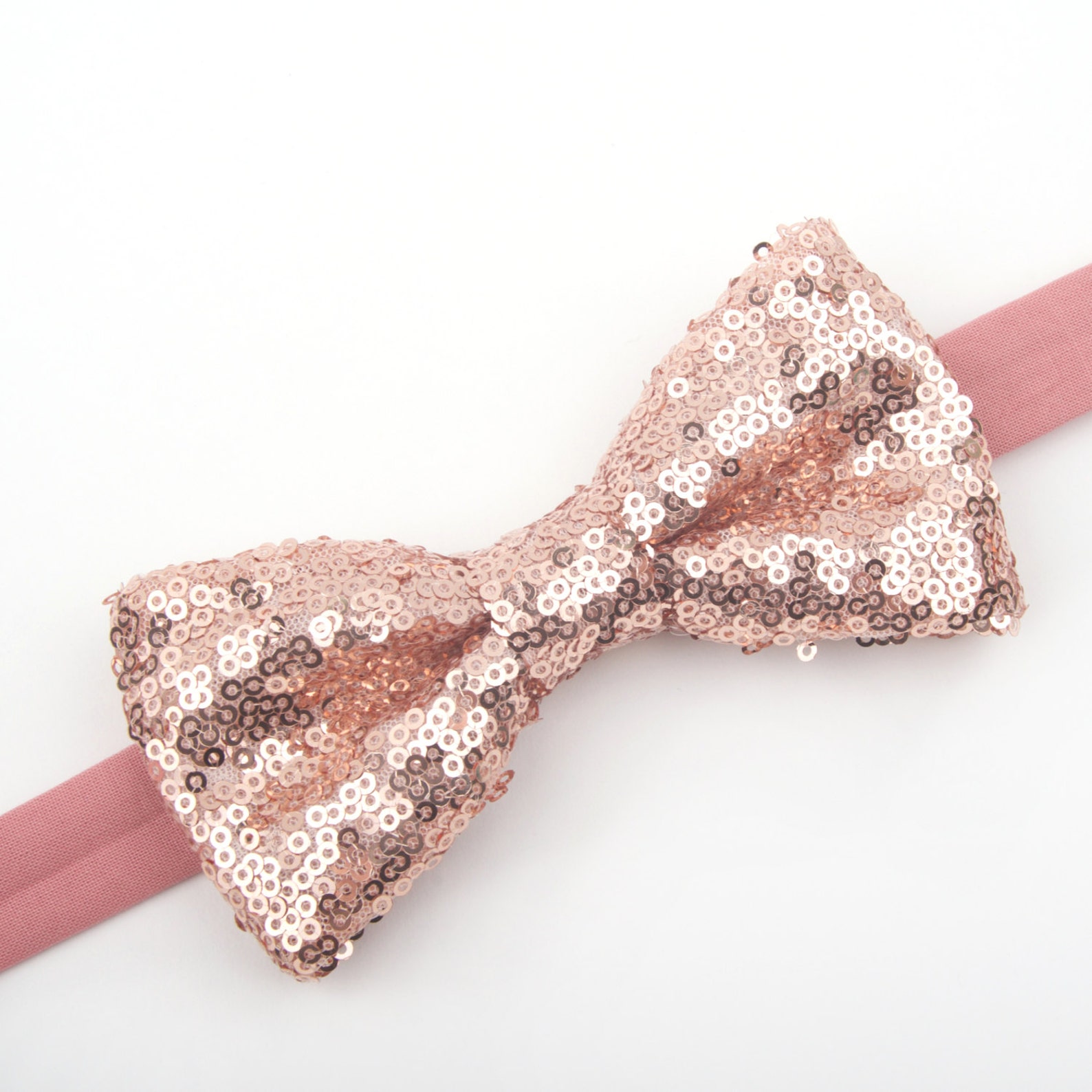 sequin bow tie gold