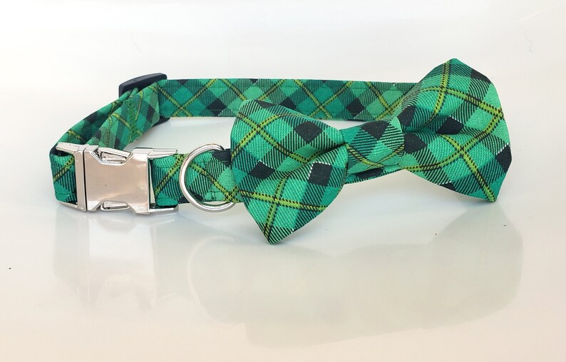 Green Plaid Dog Collar Irish Plaid Dog Collar Plaid Cat Etsy