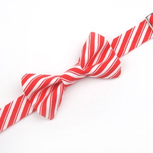 Candy Cane bow tie, christmas bow tie, red stripe bow tie, boys bow tie, men&#39;s bow tie, toddler bow tie, baby bow tie, holiday bow tie