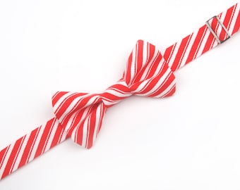 Candy Cane bow tie, christmas bow tie, red stripe bow tie, boys bow tie, men's bow tie, toddler bow tie, baby bow tie, holiday bow tie