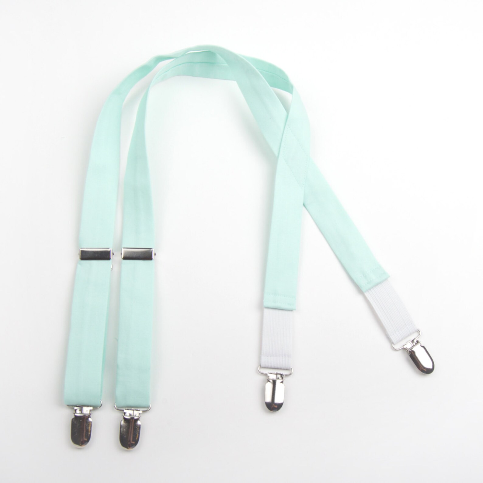 Mint Plaid bow tie & suspenders mint suspenders plaid mint Etsy