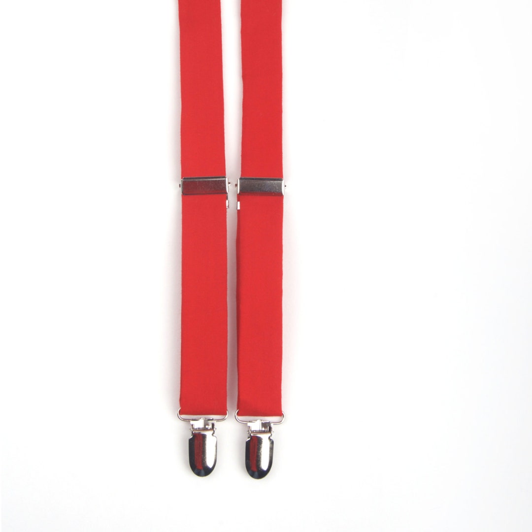 Poppy Red Suspenders, Red Suspenders, Red Braces, Men's Suspenders, Boy