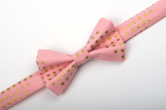 pink and gold bow tie