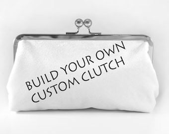 Custom clutch, custom purse, build your own clutch, bridal clutch, custom evening bag, custom makeup bag, design your own clutch, clutch