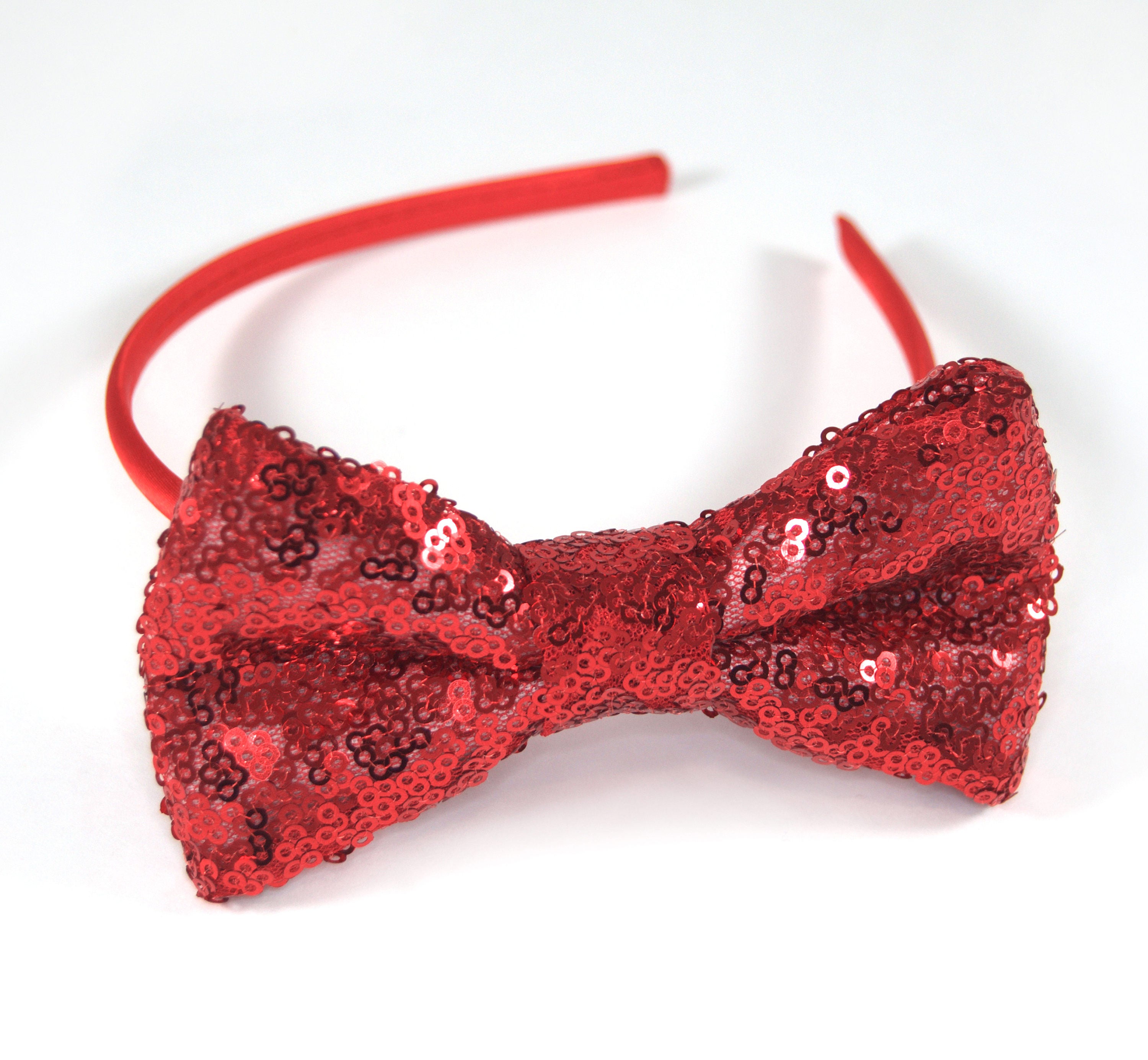 Red sequin Headband Red hairbow sequin hairbow glitter Etsy