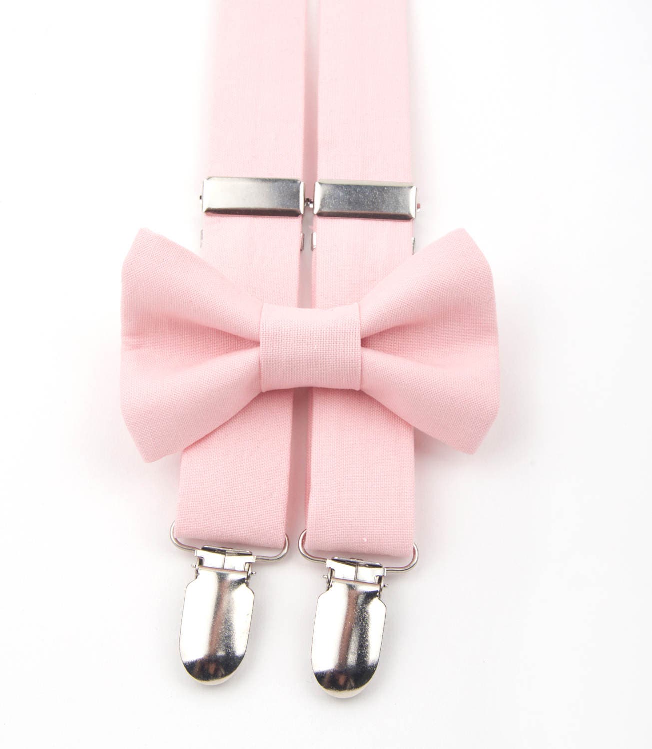Pink Bow Tie \u0026 Suspenders Set Light 