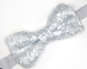 Pajarita de lentejuelas de plata, pajarita de plata, lentejuelas plateada, pajarita de lentejuelas, pajarita de lentejuelas de platino, pajarita brillante, pajarita de brillo plateado