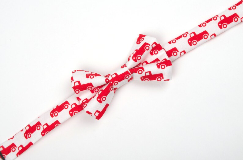Trucks Bow Tie Red Truck Bow Tie Boys Red Bow Tie Toddler Etsy