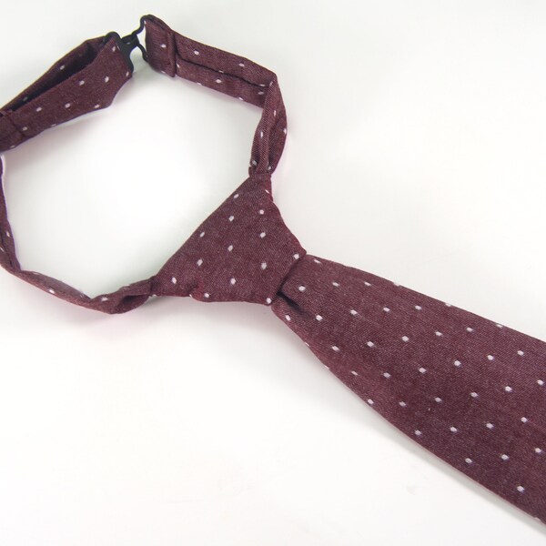 burgundy tie white dots