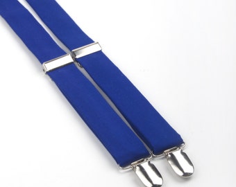 Blue suspenders, royal blue suspenders, boys suspenders, boys braces, blue braces, toddler suspenders, men's suspenders, ring bearer outfit