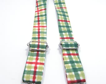 Christmas suspenders, plaid suspenders, red and green plaid suspenders, christmas braces, boy's suspenders, men's suspenders, plaid braces