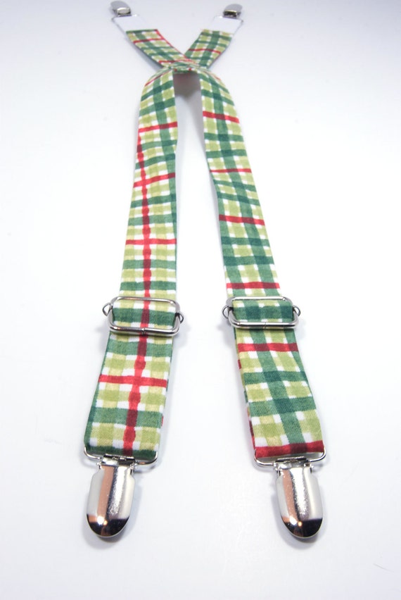 Christmas Suspenders Plaid Suspenders Red and Green Plaid Etsy
