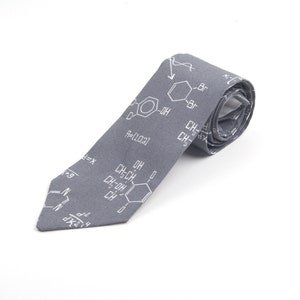 Math necktie, science necktie, chemistry necktie, men's tie, math tie, chemistry tie, grey tie, grey necktie, science tie, adult necktie