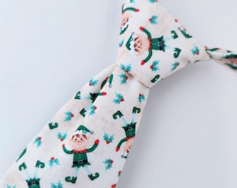 Christmas Elves tie, Elf necktie, christmas tie, boy's christmas tie, boy's tie, baby tie, toddler tie, Christmas Elf tie, Elves necktie