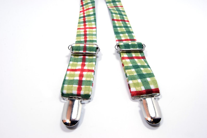 Christmas suspenders plaid suspenders red and green plaid Etsy