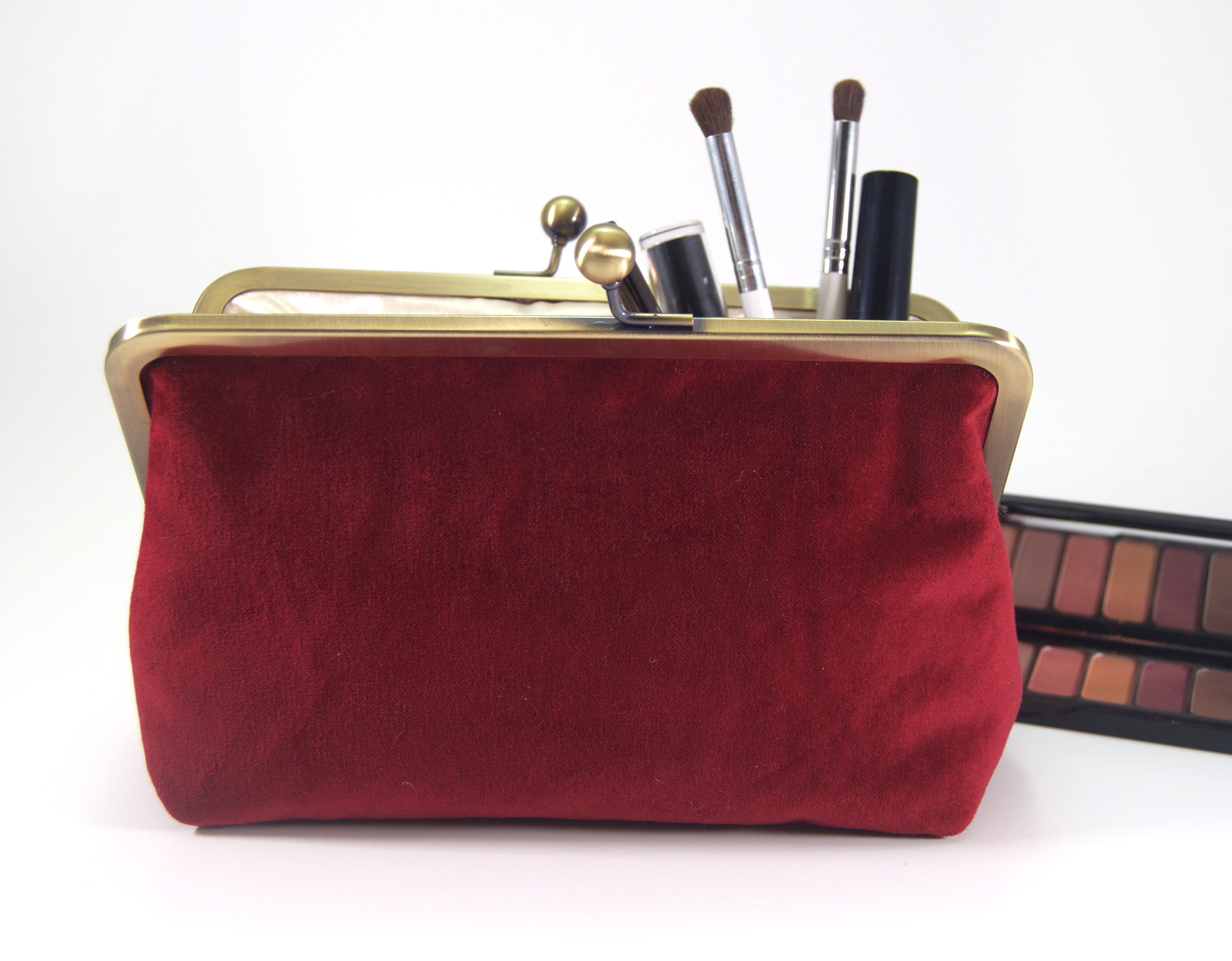 Clutch de terciopelo burdeos bolso burdeos clutch de | Etsy México