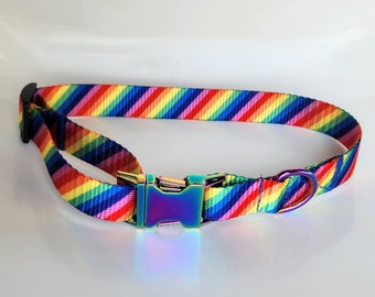 Rainbow pet collar, Rainbow dog collar, pride dog collar, LGBT dog collar, rainbow collar, rainbow accessories, pride dog accessories, pride