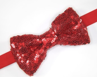 Red sequins bow tie, Red bow tie, red sequins, sequins bow tie, Christmas bow tie, glitter bow tie, red glitter bow tie, ruby red slippers