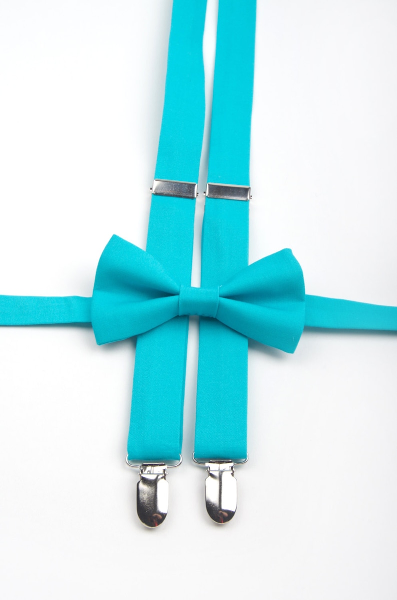 Turquoise Suspenders & Bow Tie Teal Bow Tie and Suspenders Etsy