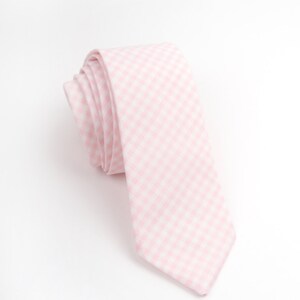 Pink Gingham Tie, Pink gingham necktie, pink check tie, pink check necktie, pink tie, pink necktie, cotton necktie, pink and white tie, ties