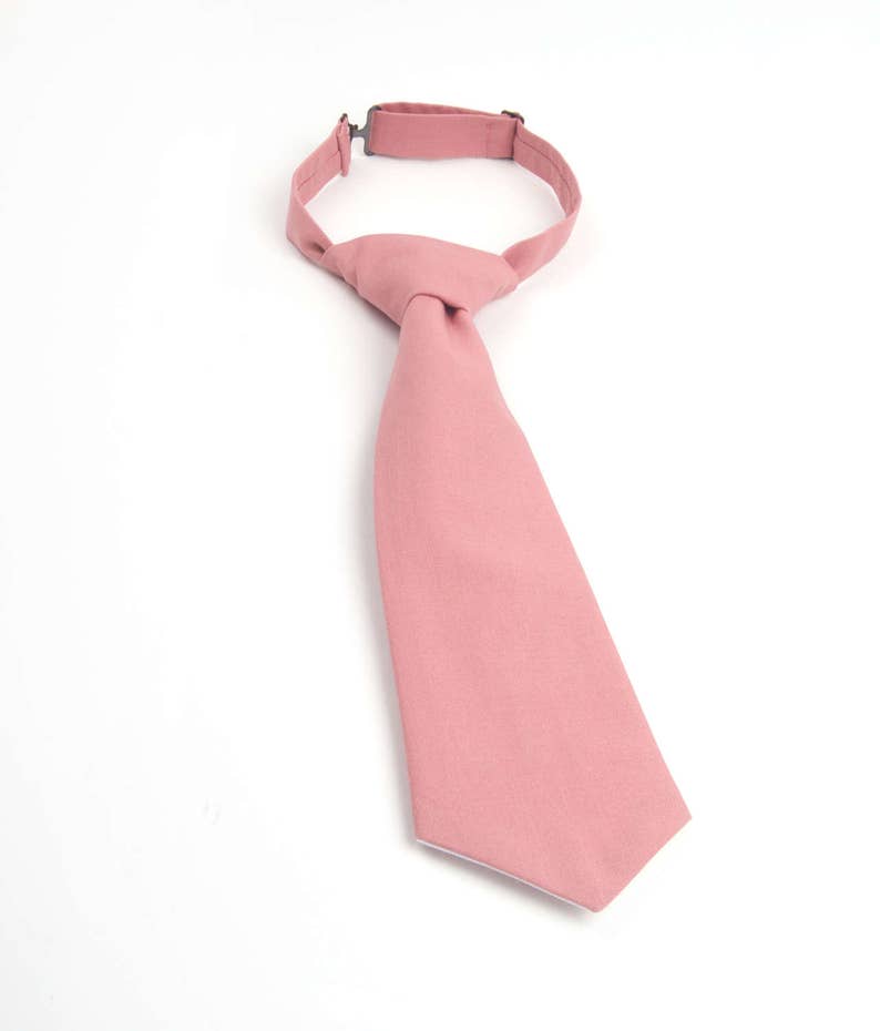 Rose Pink necktie, rose gold tie, boys rose tie, toddler tie, baby tie, rose boys tie, ring bearer outfit, rose ring bearer tie, rose gold image 3