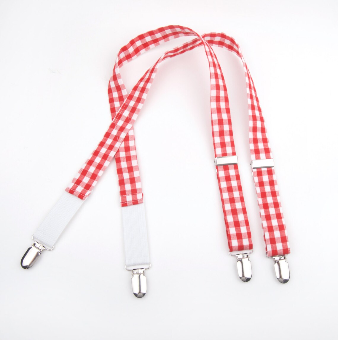 Red Gingham Suspenders Red Check Suspenders Red Suspenders Etsy