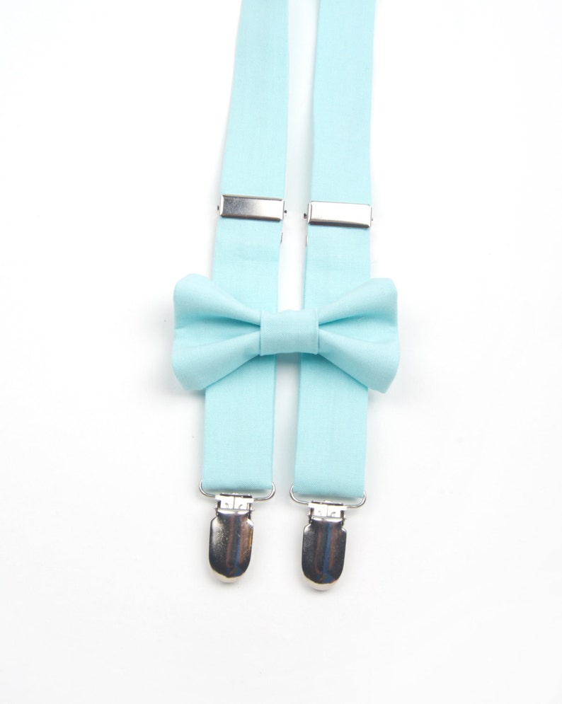 Robin/'s Egg Blue bow tie /& suspenders toddler suspenders boys blue bow tie blue bow tie blue braces ring bearer outfit