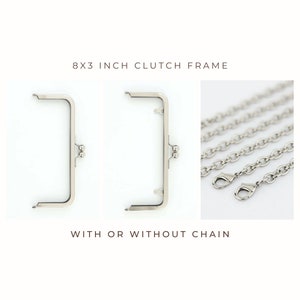 8x3 Silver Clutch Frame, Clutch frame, purse frame, Silver purse frame, 8x3 clutch frame, kisslock frame, 8 in clutch frame