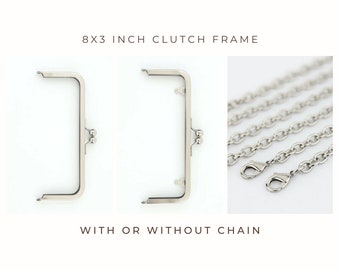 8x3 Silver Clutch Frame, Clutch frame, purse frame, Silver purse frame, 8x3 clutch frame, kisslock frame, 8 in clutch frame