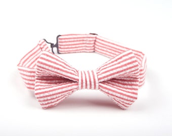 Red Seersucker Bow Tie -Baby Toddler Child Boys - wedding