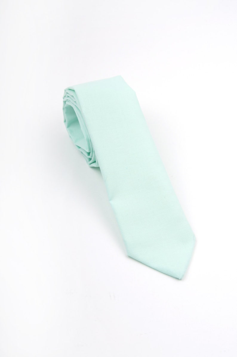 Mens Necktie, mint tie, mint necktie, men's mint tie, adult necktie, men's mint necktie, cotton necktie, green tie, mint necktie, adult mint image 3