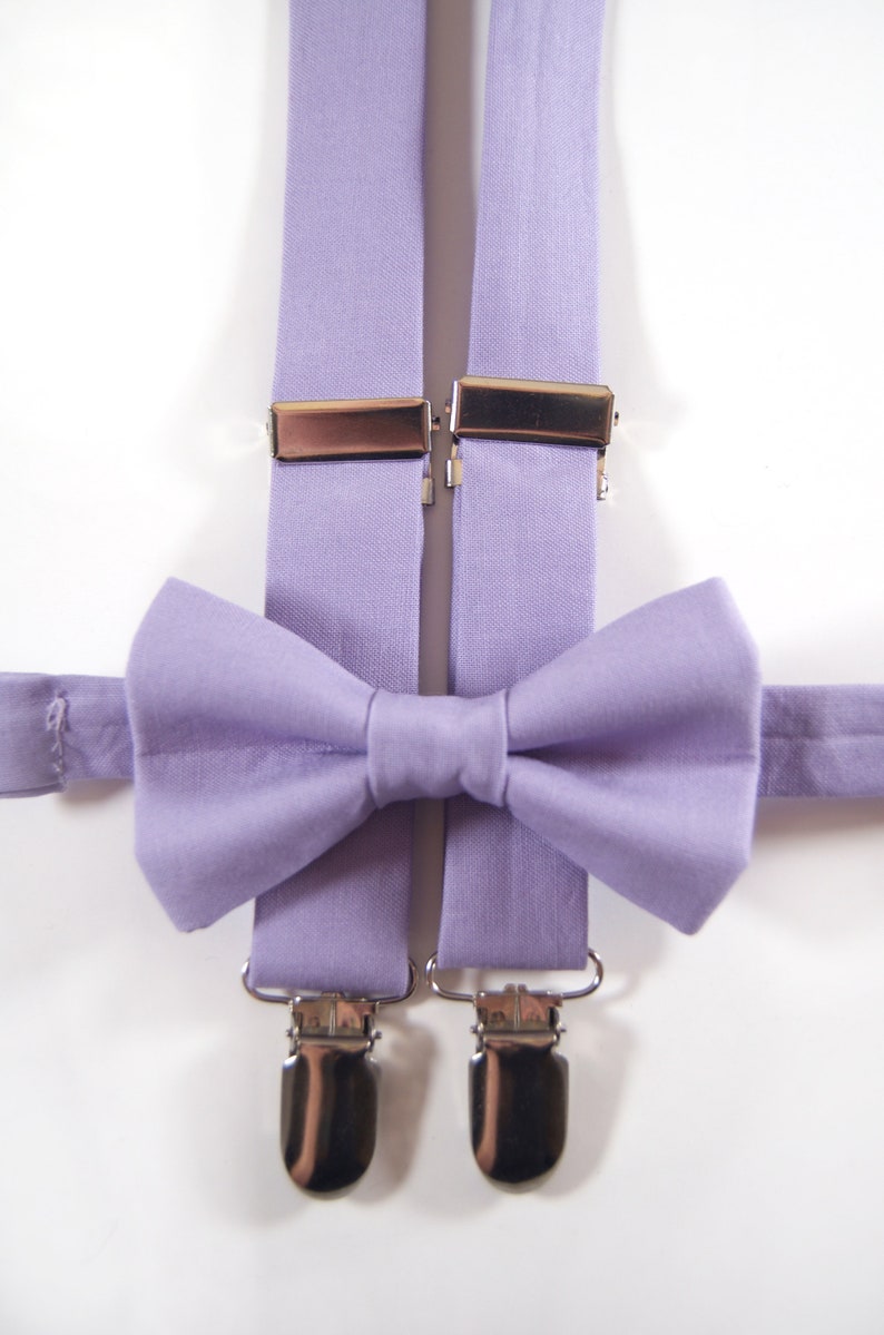 Dusty Lavender Bow Tie & Suspenders Purple Suspenders Purple Etsy