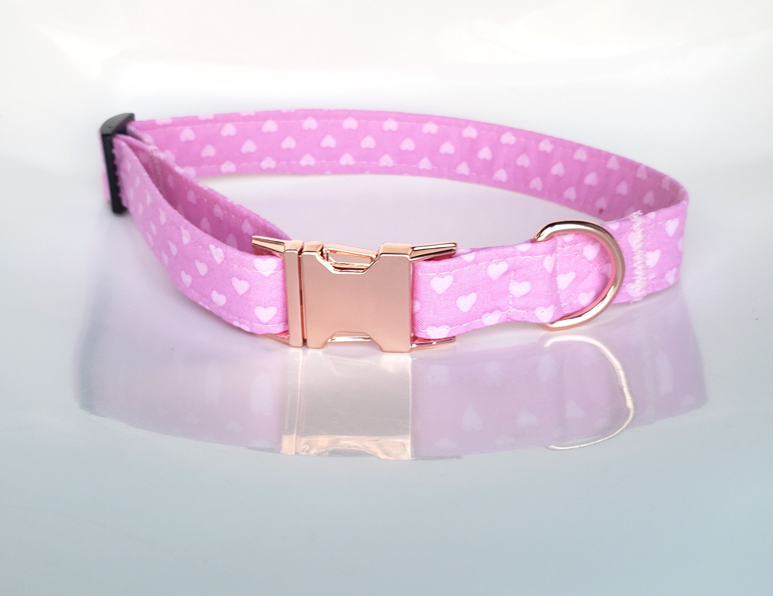 Valentine's Day Dog Collar Pink dog collar Hearts Dog Etsy