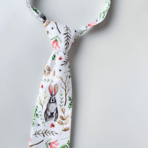 Easter necktie, bunny tie, easter tie, boy's easter tie, kid's easter tie, easter bunny tie, spring tie, pre-tied easter tie, bunny necktie