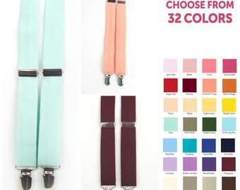 Choose your color suspenders, men's suspenders, adult suspenders, men's braces, cotton suspenders, black suspenders, red suspenders, mint