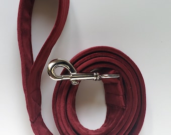 Burgundy Velvet Leash, Velvet leash, dog leash, velvet dog leash, matching leash, 1" wide dog leash, 6' dog leash, wine velvet dog leash