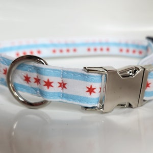 Chicago dog collar, Chicago cat collar, Chicago collar, dog collar and bow tie, Chicago pets, Chicago dog, Chicago cat, Chicago flag collar