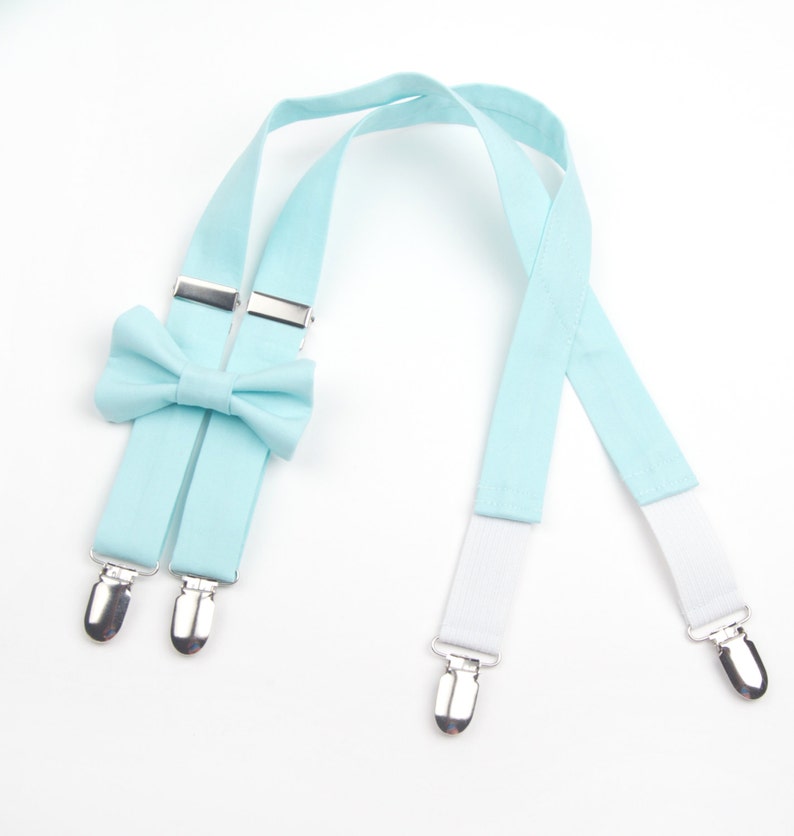 Robin/'s Egg Blue bow tie /& suspenders toddler suspenders boys blue bow tie blue bow tie blue braces ring bearer outfit