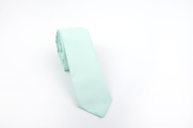 Mens Necktie, mint tie, mint necktie, men's mint tie, adult necktie, men's mint necktie, cotton necktie, green tie, mint necktie, adult mint image 1