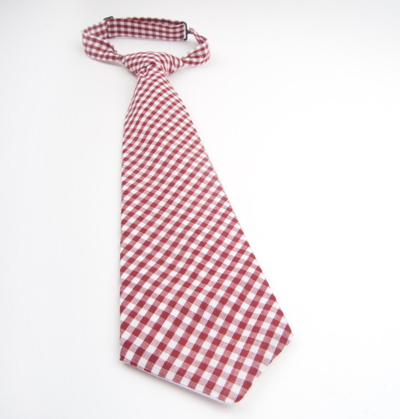 gingham tie kid/'s tie burgundy check tie burgundy tie Burgundy Gingham tie wine gingham tie boy/'s pre-tied tie dark red gingham tie