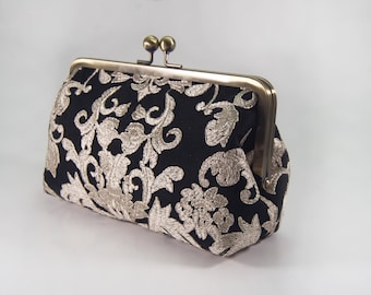 Schwarze Spitzen-Clutch, Spitzen-Clutch, Eischalen-Spitzen-Clutch, Hochzeit-Clutch, Hochzeit-Geldbeutel, Brautjungfer Geldbörse, Brautjungfer Kupplung, Braut-Kupplung